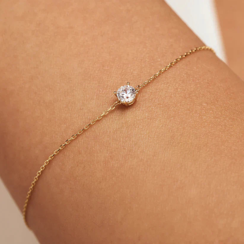 Clea Stone Bracelet | White Gold