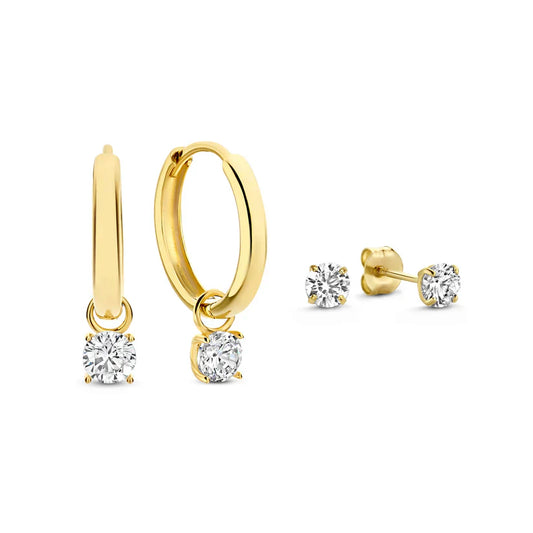 Larmes de Lune Stone Earrings Set | Golden