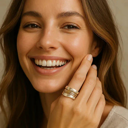 Vintage Silver Gold Thread Ring