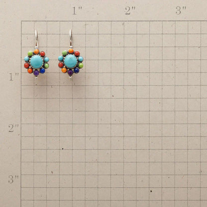 Multicolor Round Turquoise Earrings