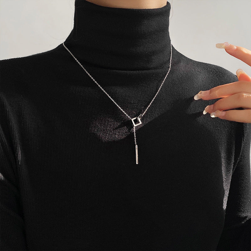 Geometric Silver Necklace