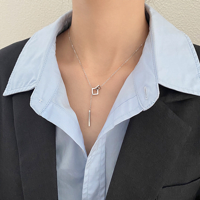 Geometric Silver Necklace