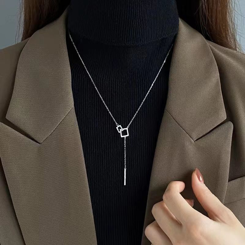 Geometric Silver Necklace