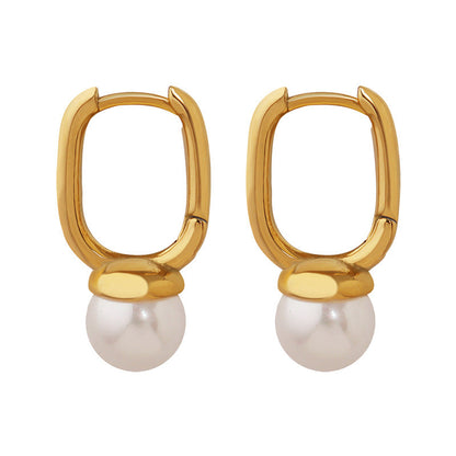 Geometric Pearl Veers Earrings