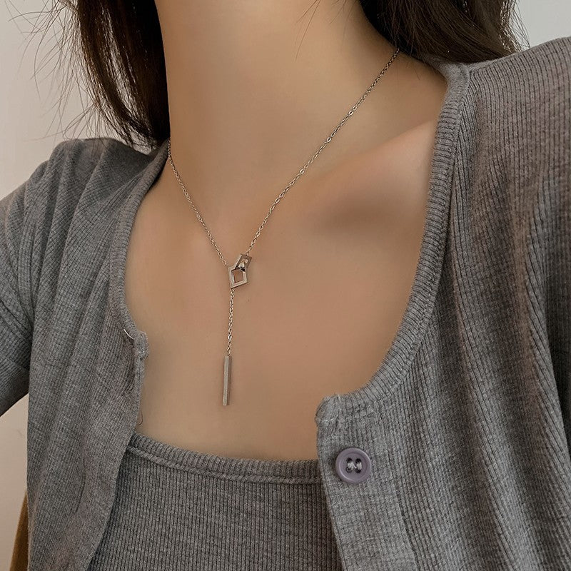 Geometric Silver Necklace