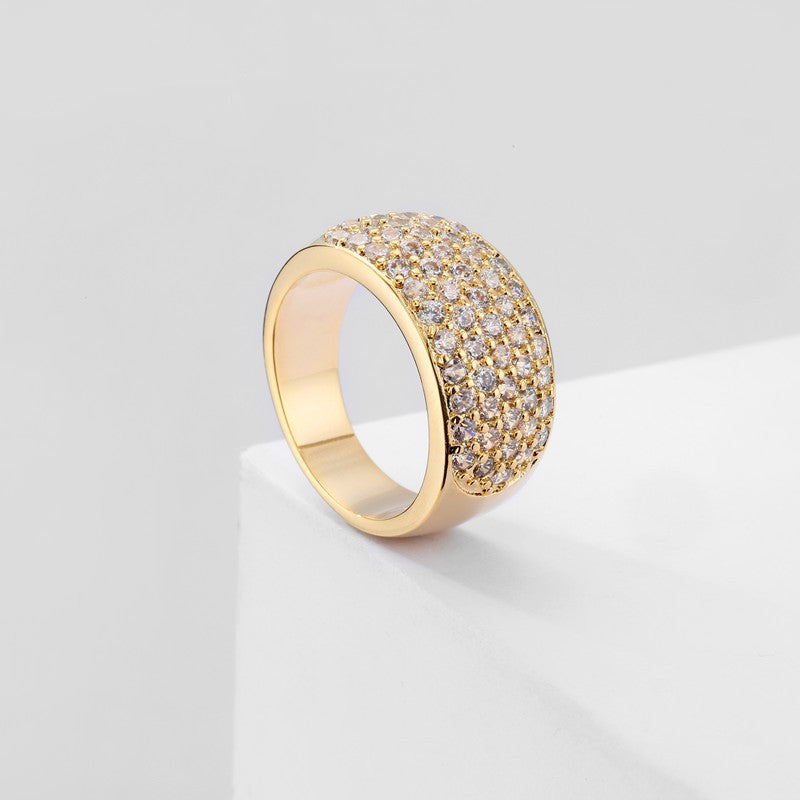 Gold Crystal Dome Ring