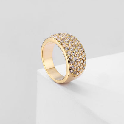 Gold Crystal Dome Ring