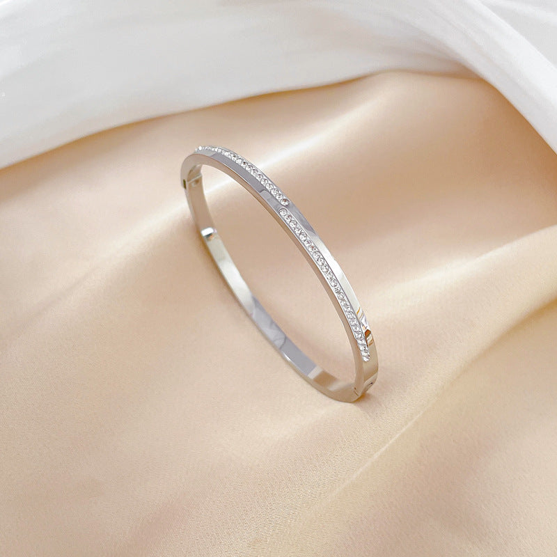Aera Rigid Gold Crystal Bracelet