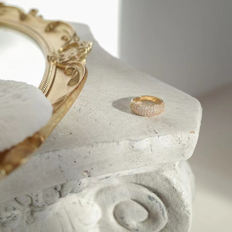 Gold Crystal Dome Ring