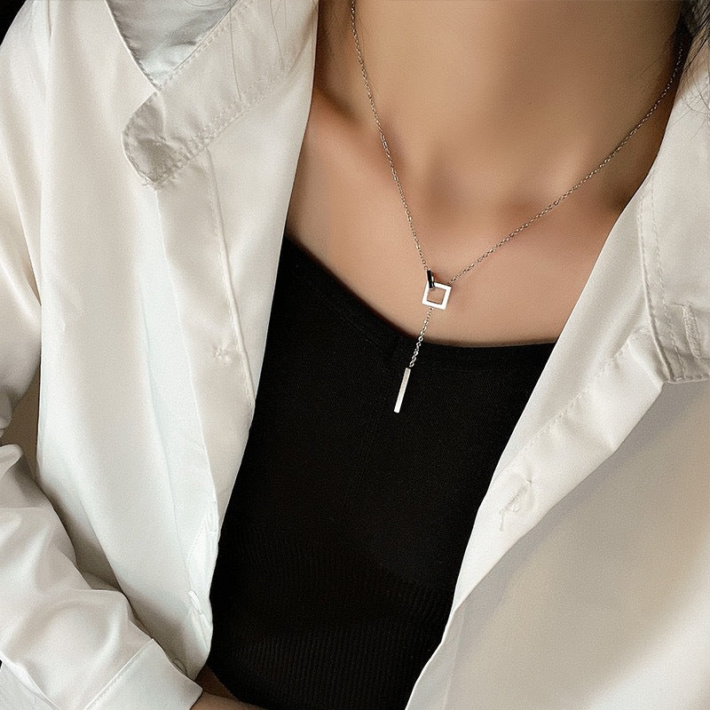Geometric Silver Necklace