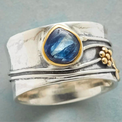 Vintage Silver Blue Sapphire Ring