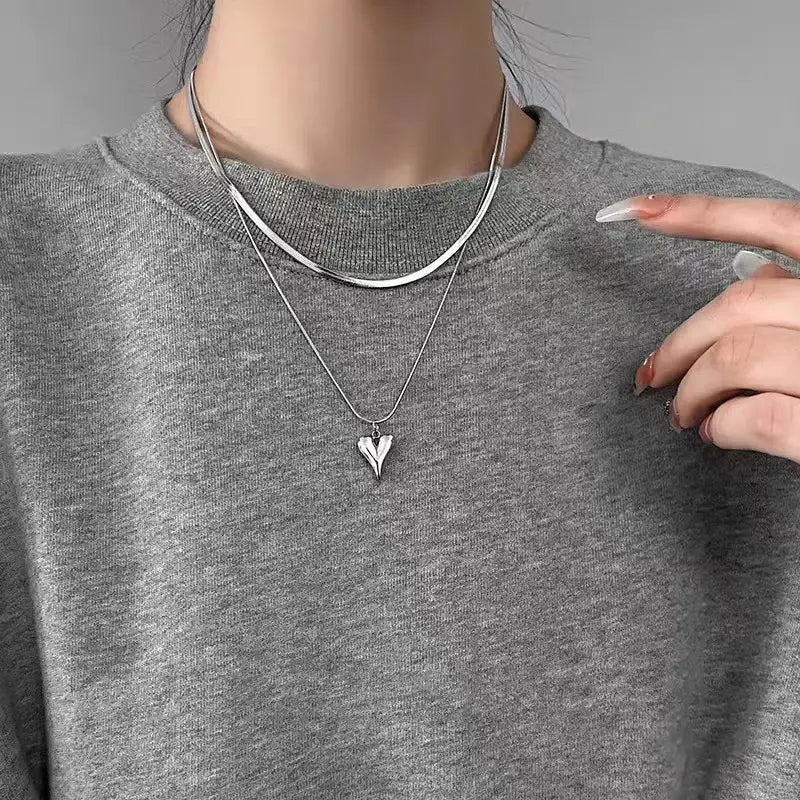 925 Silver Necklace with Bohemian Heart