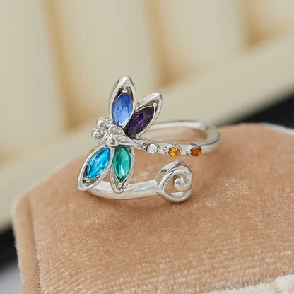 Vintage Dragonfly Adjustable Ring