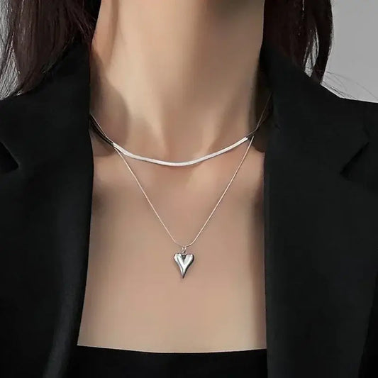 925 Silver Necklace with Bohemian Heart