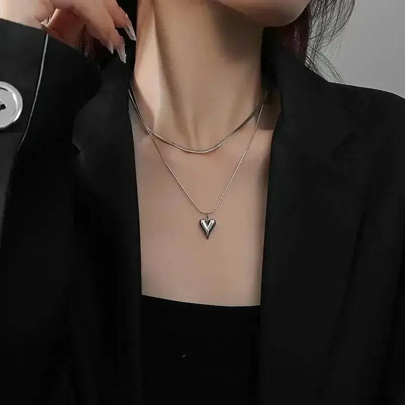 925 Silver Necklace with Bohemian Heart