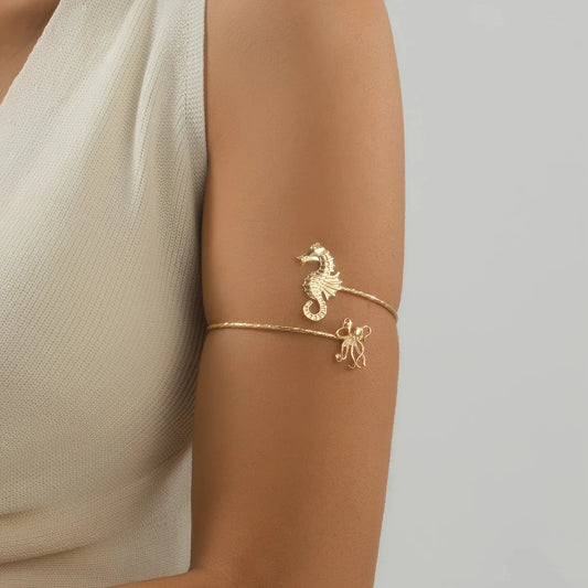 Adjustable Gold Seahorse Bracelet