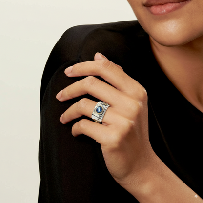 Vintage Silver Blue Sapphire Ring