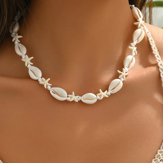 Adjustable Braided Necklace with Ocean Finish