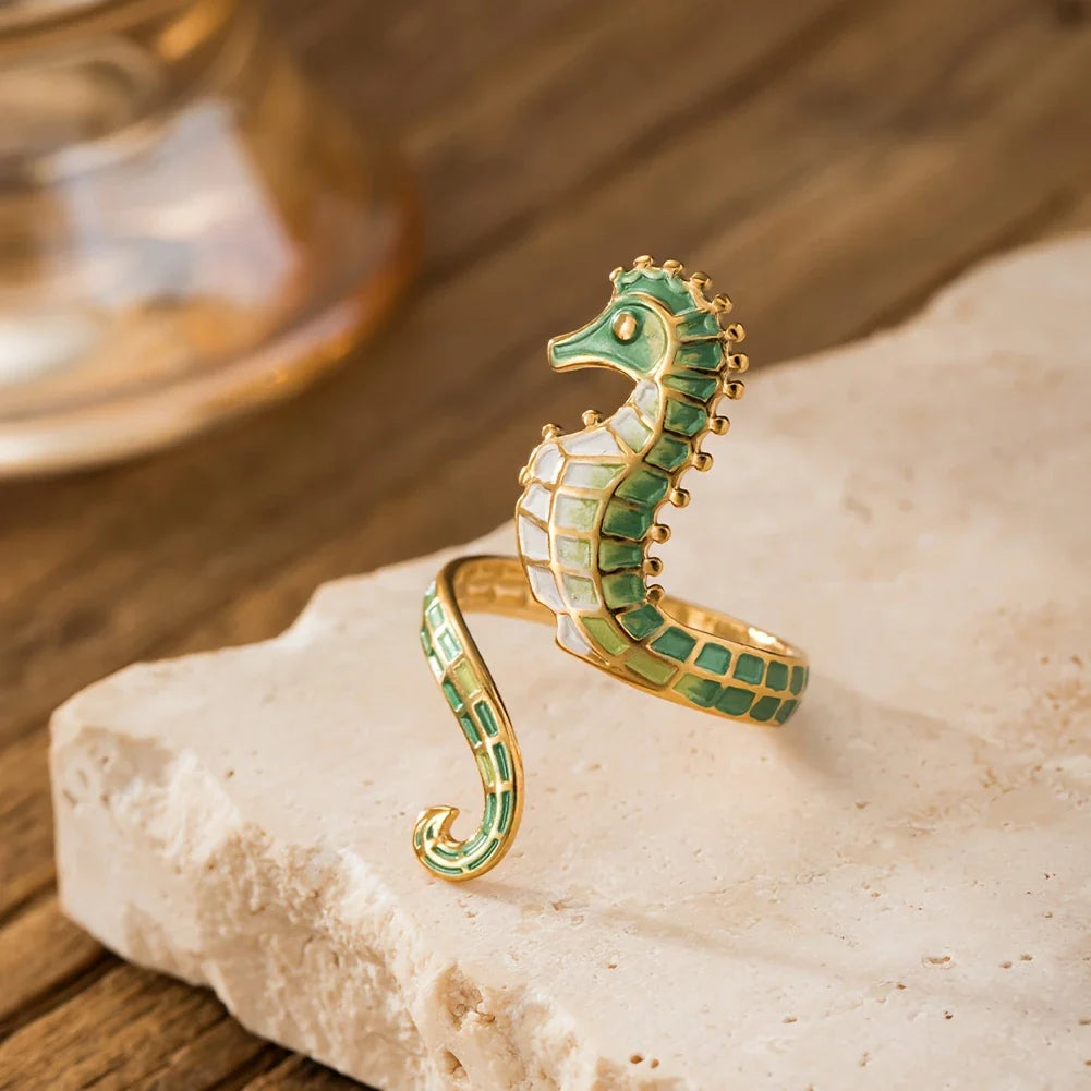 Adjustable Seahorse Bohemian Style Ring