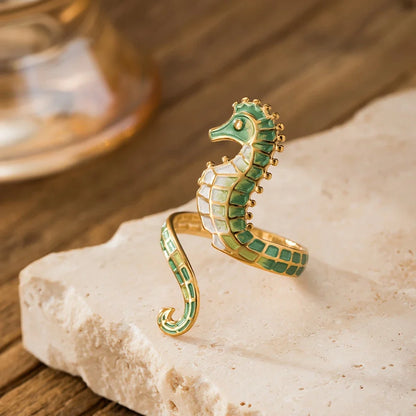Adjustable Seahorse Bohemian Style Ring
