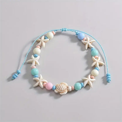 Ocean Infinity Anklet with Acrylic Bead Rope