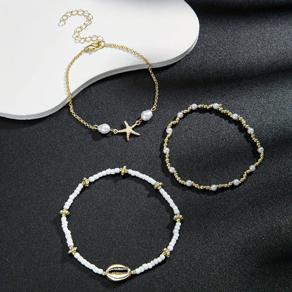Waterproof 3-Piece Gold Star Anklet