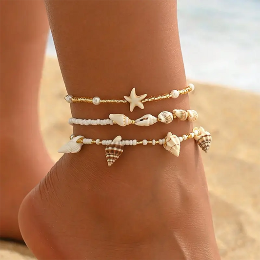 3-Piece Ocean Style Anklet for Women