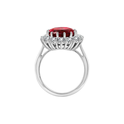 Scarlet Crown Ruby Ring | White Gold