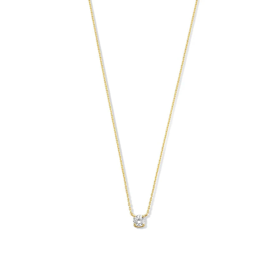 ClÃ©a Moissanite Stone Necklace | Gold