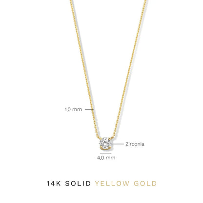 ClÃ©a Moissanite Stone Necklace | Gold