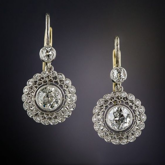 Vintage Mandala Earrings with Zirconia