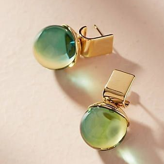 Vintage Green Crystal Earrings