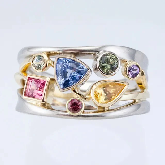 Vintage Multicolor Zirconia Ring