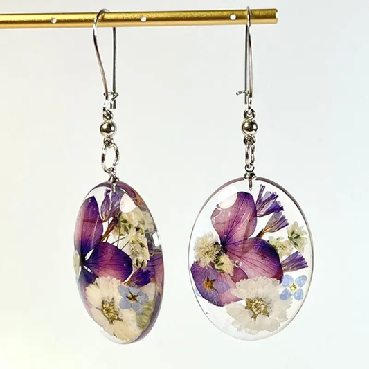 Vintage Crystal Flower Earrings