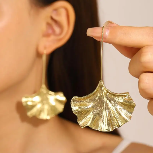 Vintage Gold Petal Earrings
