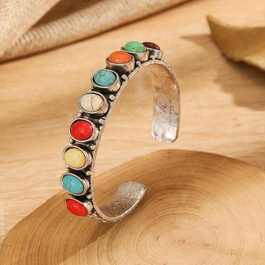 Multicolor Vintage Silver Bracelet