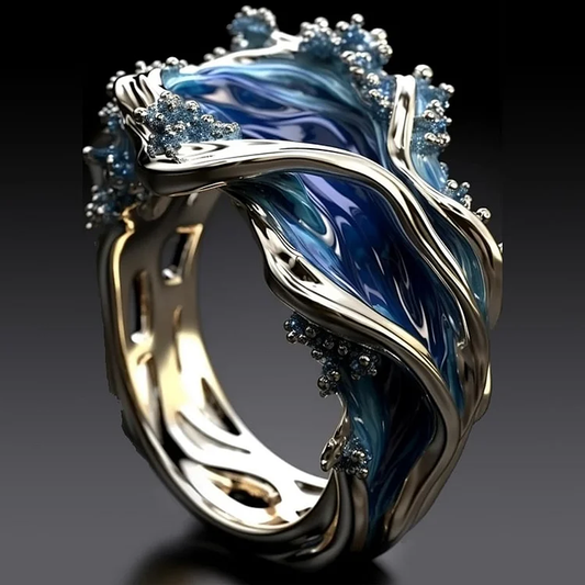 Vintage Gold Wave-Shaped Ring