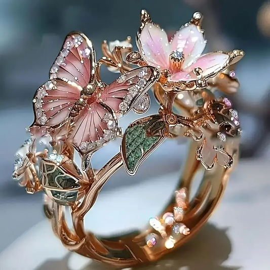 Butterfly Zirconia Shiny Nature Ring