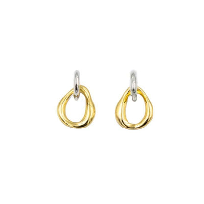 Vintage Two-Tone Metal Earrings