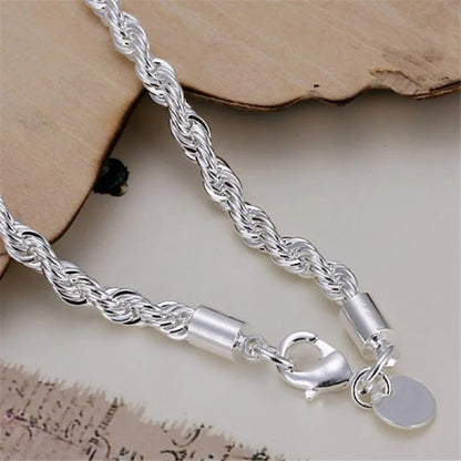 925 Silver Braided Rope Style Bracelet