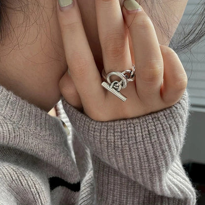 Adjustable 925 Silver Design Ring