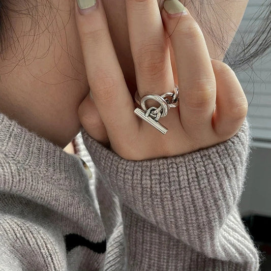 Adjustable 925 Silver Design Ring