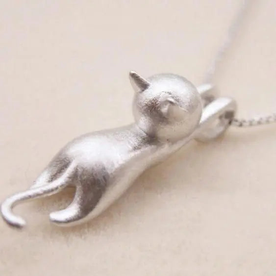 Playful Kitten Sterling Silver 925 Necklace
