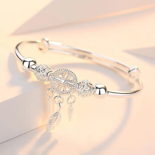 Adjustable Dreamcatcher Sterling Silver 925 Bracelet