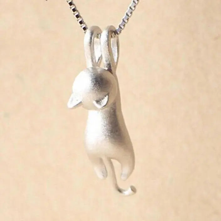 Playful Kitten Sterling Silver 925 Necklace